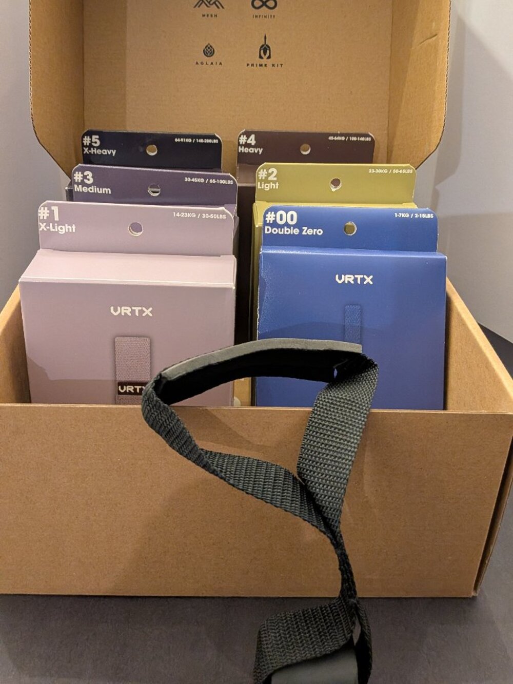 VRTX Sports Fabric Mesh Resistance Band Set with Straps - Complete Kit, NIOB